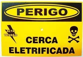 Placa Advertencia Perigo cerca elétrica