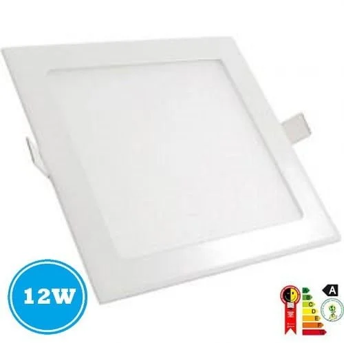 Plafon Led 12w quadrado Embutir Branco Frio