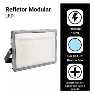 Refletor LED SMD Modular 100W a 600W | IP66 | Branco Frio 6000K | Bivolt | A partir de R$ 45,00