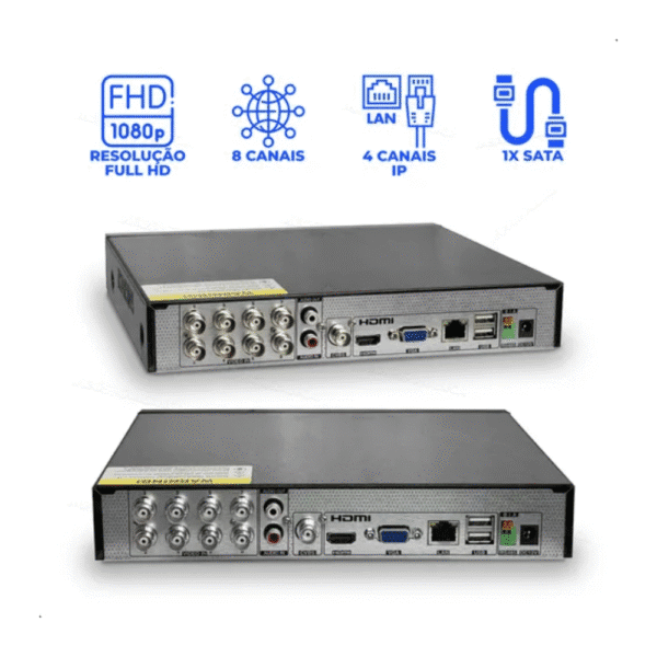 Gravador Digital DVR 08 Canais Full HD 1080P Motorola MTD081F0013 – Segurança Inteligente para Todos os Ambientes - Imagem 6