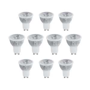 Kit com 10 Lâmpadas Dicroica LED 3W GU10 – Luz Branco Frio 6500K | Iluminação Econômica e Direcionada