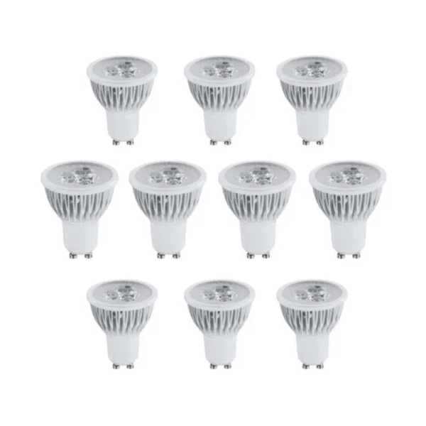 Kit com 10 Lâmpadas Dicroica LED 3W GU10 – Luz Branco Frio 6500K | Iluminação Econômica e Direcionada