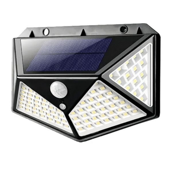 Luminária Arandela Solar 100 LEDs com Sensor de Presença à Prova D’água – Cor Preto