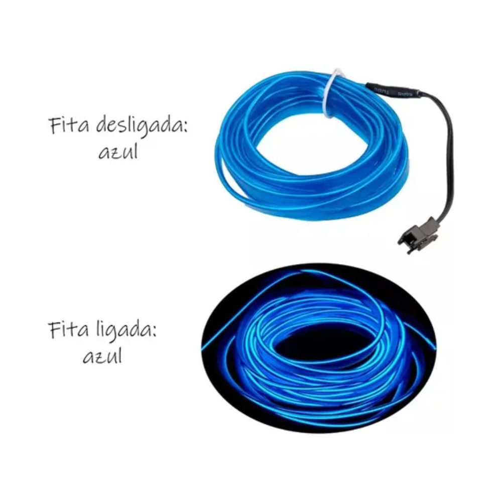 Mangueira LED Automotivo 12V 5m – Azul Neon Flexível - Imagem 5