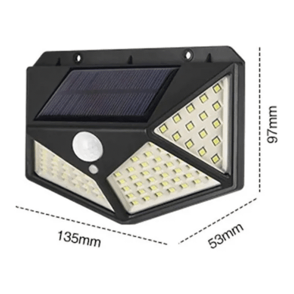 Luminária Arandela Solar 100 LEDs com Sensor de Presença à Prova D’água – Cor Preto - Imagem 5