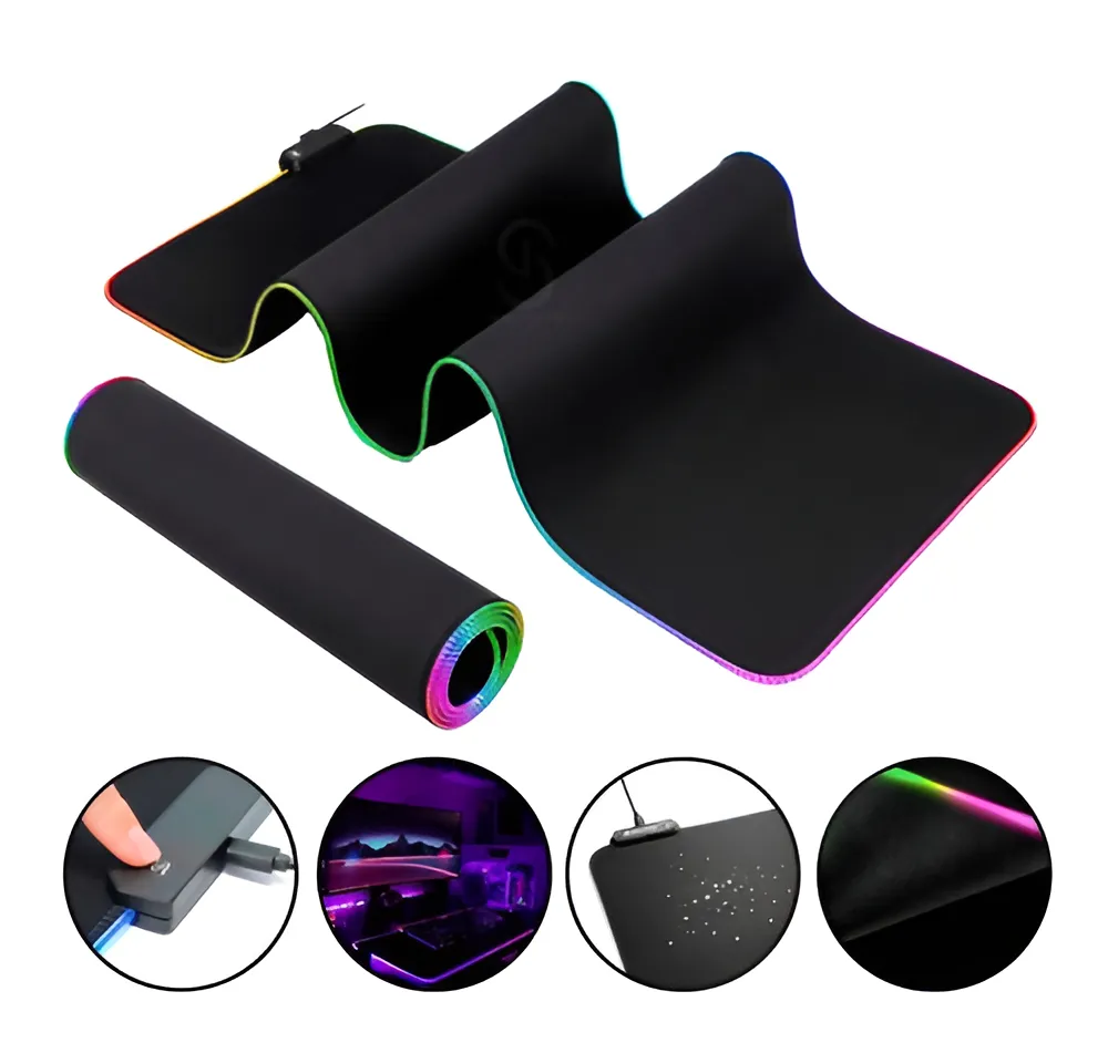 Mouse Pad Gamer B-Max BM-791 Preto LED RGB 80cm XG Antiderrapante