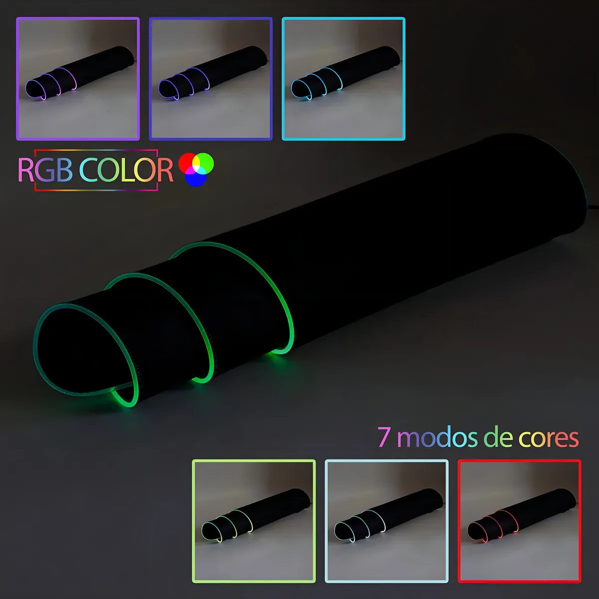 Mouse Pad Gamer B-Max BM-791 Preto LED RGB 80cm XG Antiderrapante - Imagem 3