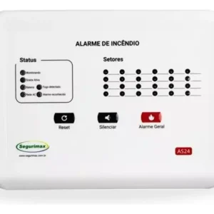 Central Alarme Incêndio Segurimax 24 Setores 24v Bateria