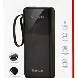 Power Bank 10.000mAh Espada – Carregador Portátil com Cabo Integrado