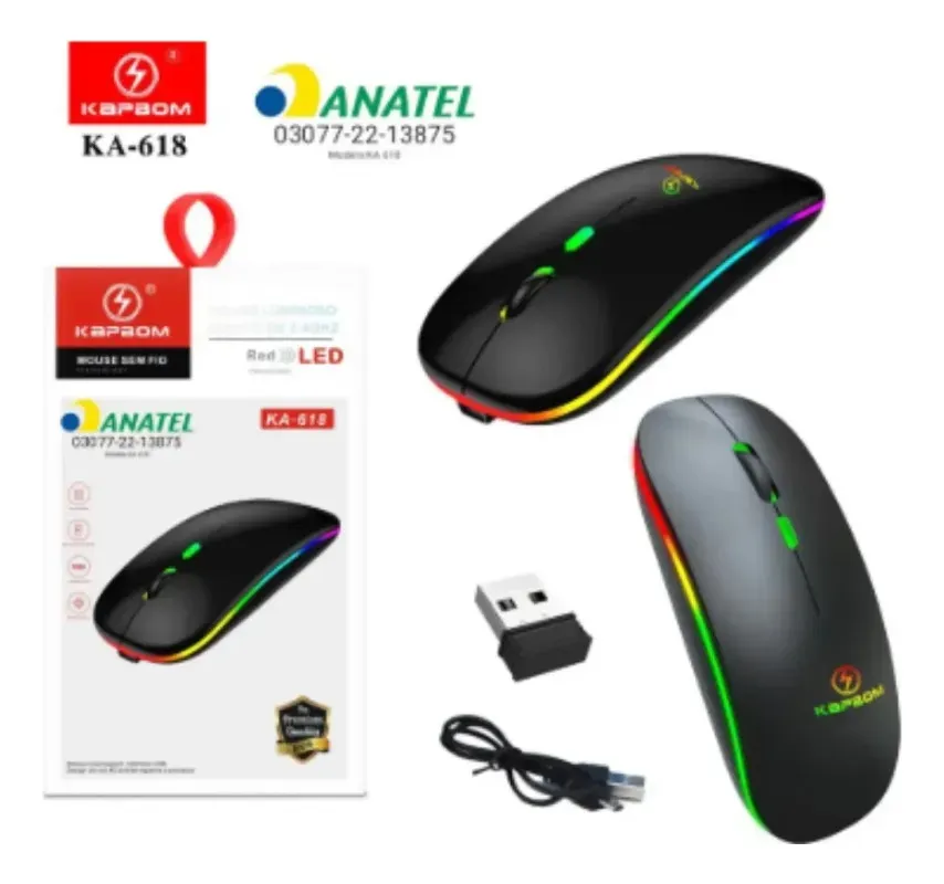 Mouse Sem Fio Bluetooth 2.4ghz Ka-618 Kapbom - Imagem 3