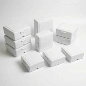 Kit 10 Caixas de Sobrepor 9x9x5cm Branca ABS PP UV para Fonte Conexões Elétricas / CFTV