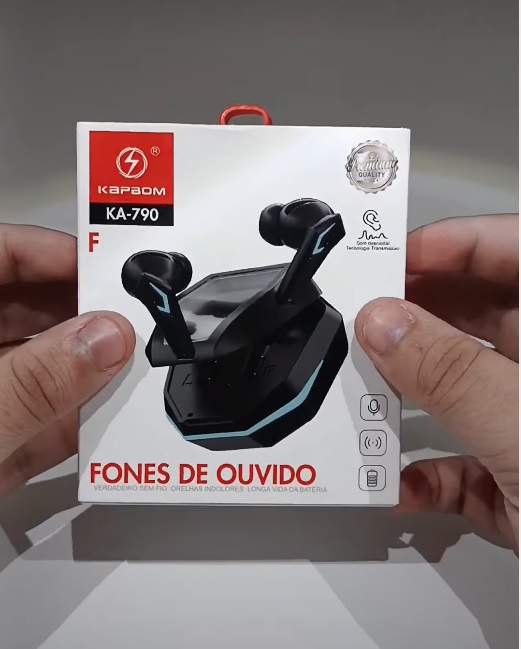 Fone Gamer Kapbom KA-790F Bluetooth Sem Fio Headset para Jogos Música e Chamadas - Imagem 3