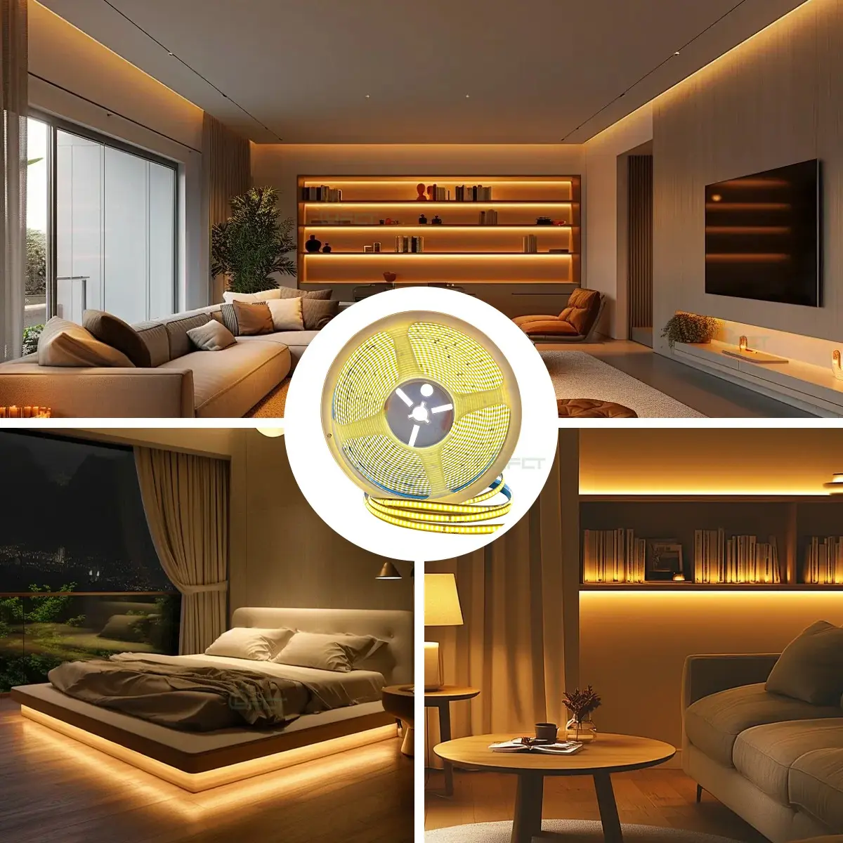 Fita Led Cob Direta 110v 10m Não Usa Fonte Branco Quente - Imagem 4