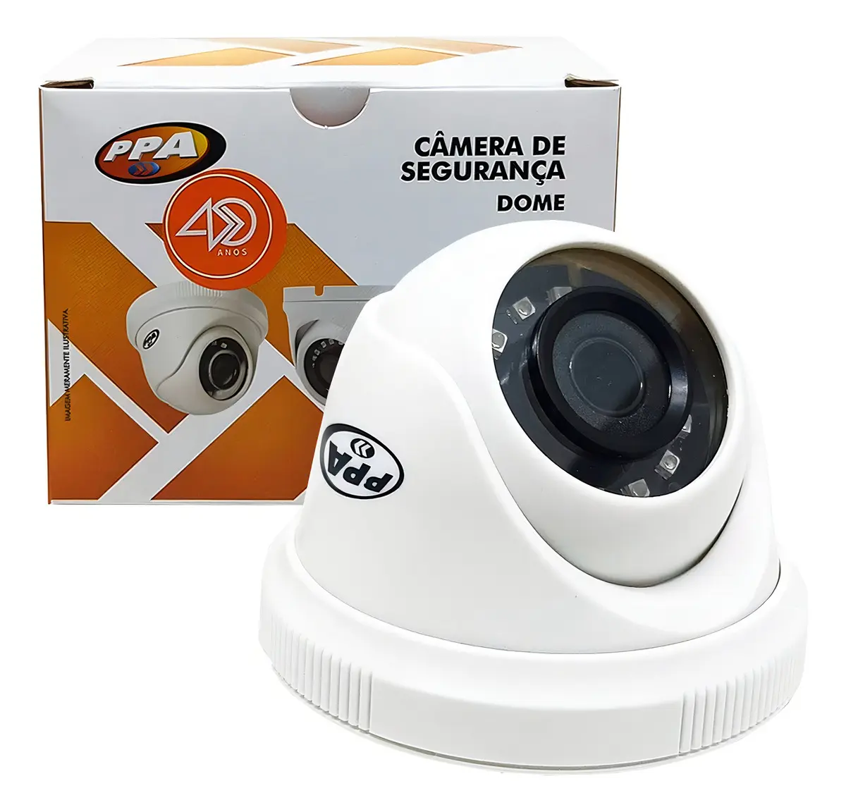 Kit com 02 Câmeras Ultra Resolução Dome 4x1 1.0mp Ppa Cor Branco